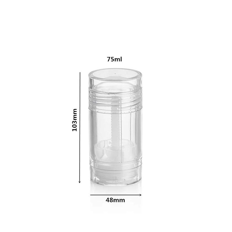 glasstore 4 Pcs Deodorant Container Clear Empty Twist-up Tubes DIY Deodorant Stick Containers Bottom Filling Gel Cosmetics Lip Balm Tube Bottle (75ml/2.5oz) - Image 4